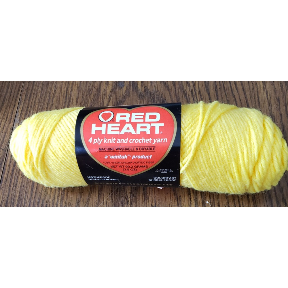 Red Heart 4 Ply Knit and Crochet Acrylic Yarn Skein 3.5 oz Yellow #230